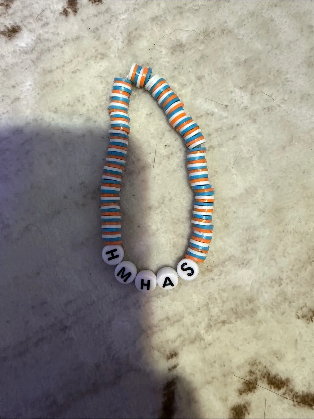 Personalized Kids Bead Bracelet in Blue & Orange BILLIE EILISH THEMED